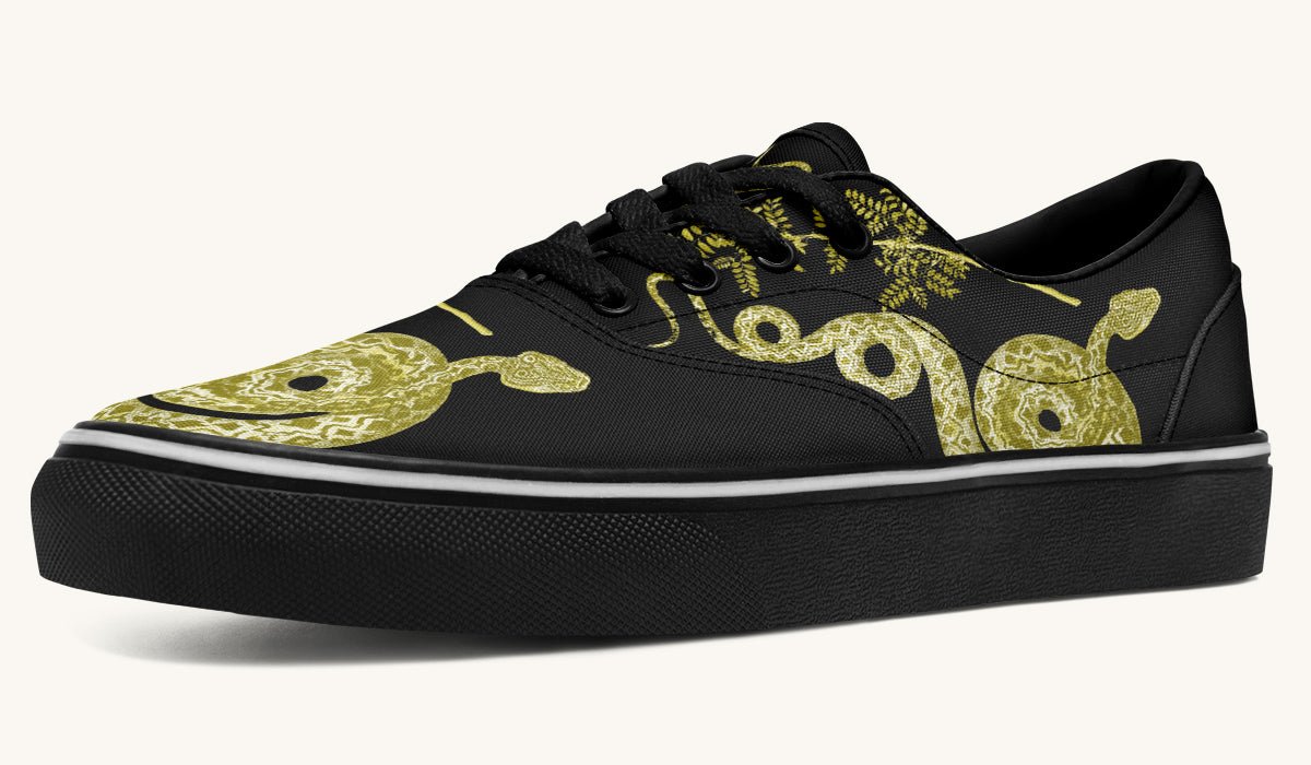 Serpent in Bloom Gold Classic Shoes - Jaded Lament