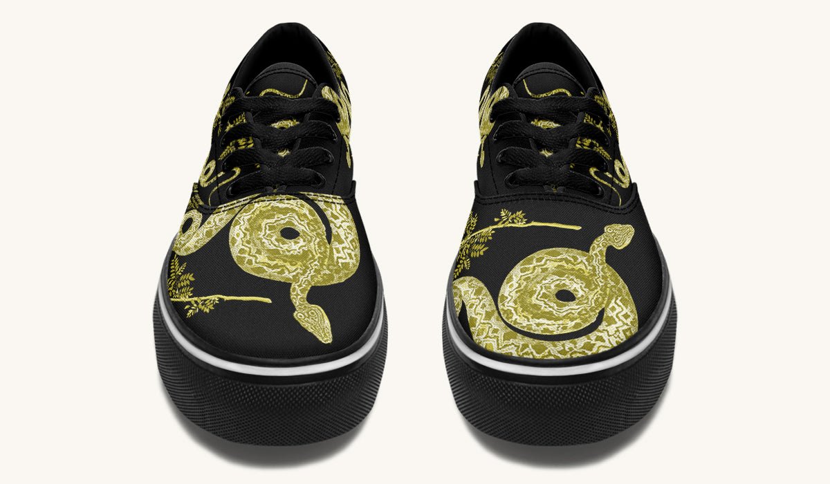 Serpent in Bloom Gold Classic Shoes - Jaded Lament