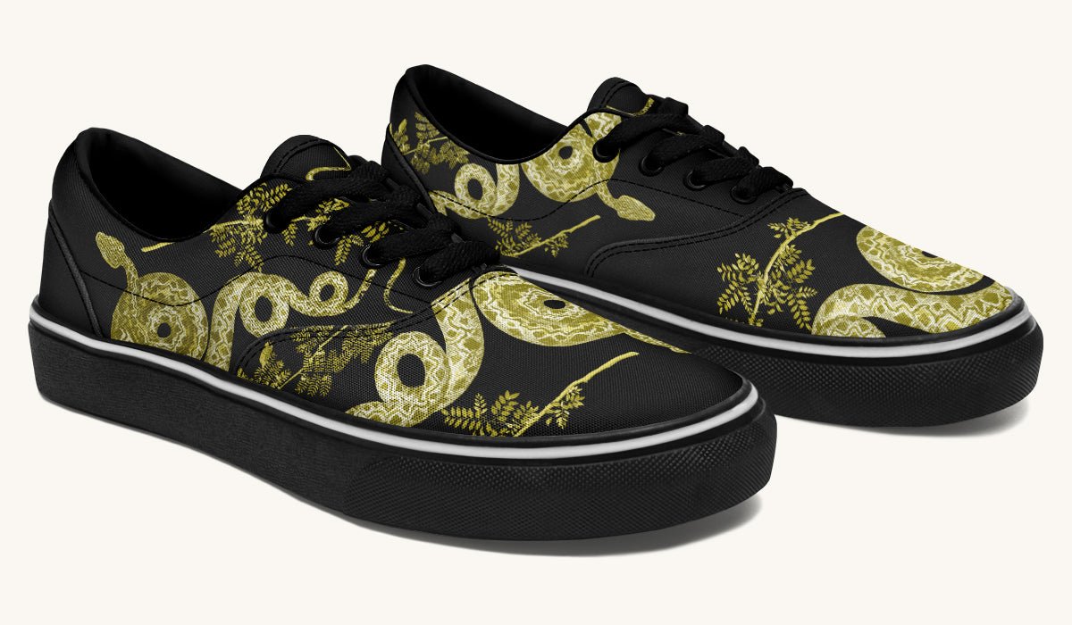 Serpent in Bloom Gold Classic Shoes - Jaded Lament
