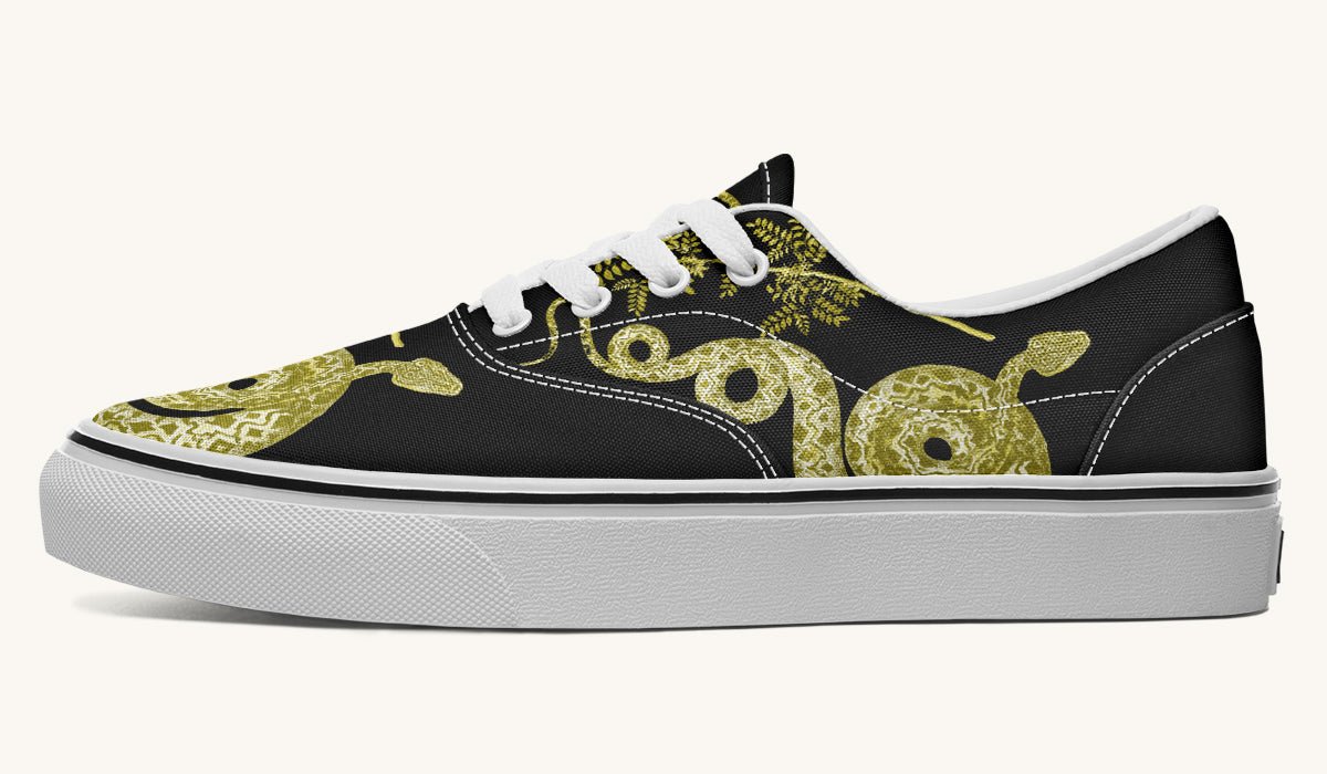Serpent in Bloom Gold Classic Shoes - Jaded Lament