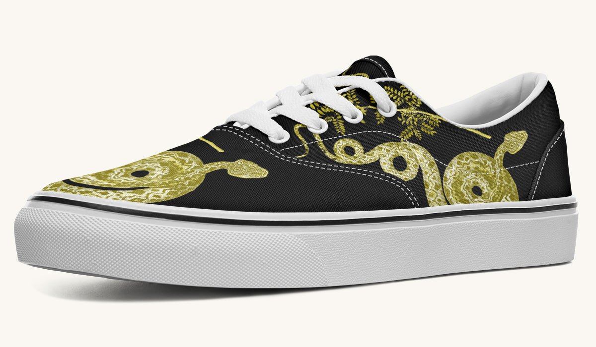 Serpent in Bloom Gold Classic Shoes - Jaded Lament
