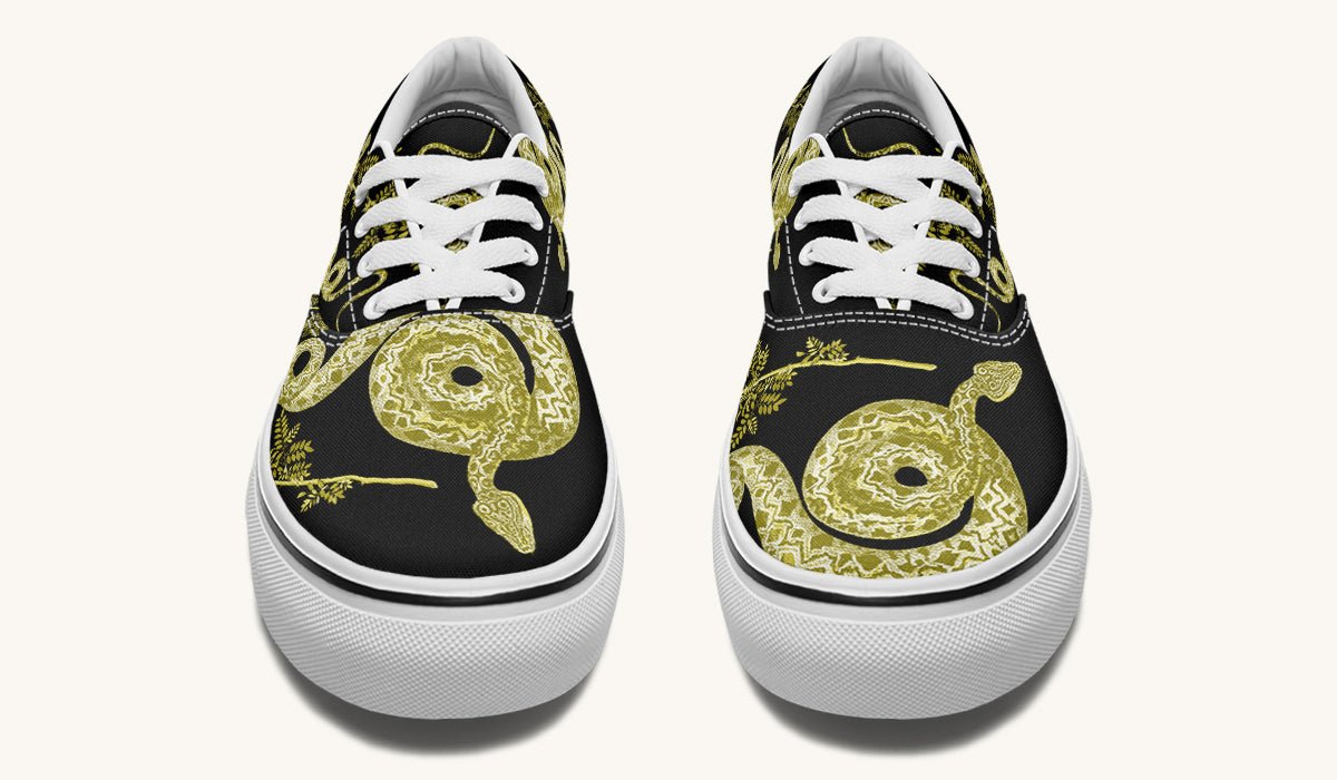 Serpent in Bloom Gold Classic Shoes - Jaded Lament