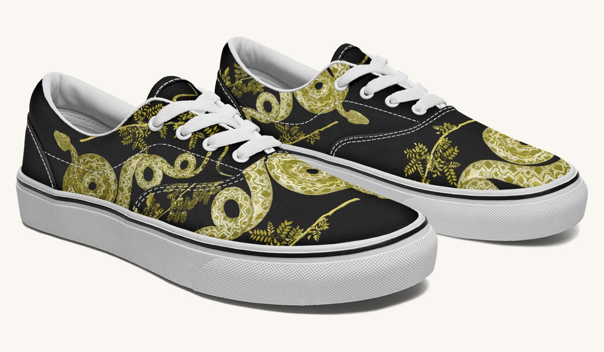 Serpent in Bloom Gold Classic Shoes - Jaded Lament