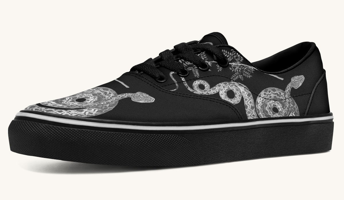 Serpent in Bloom Grey Classic Shoes - Jaded Lament