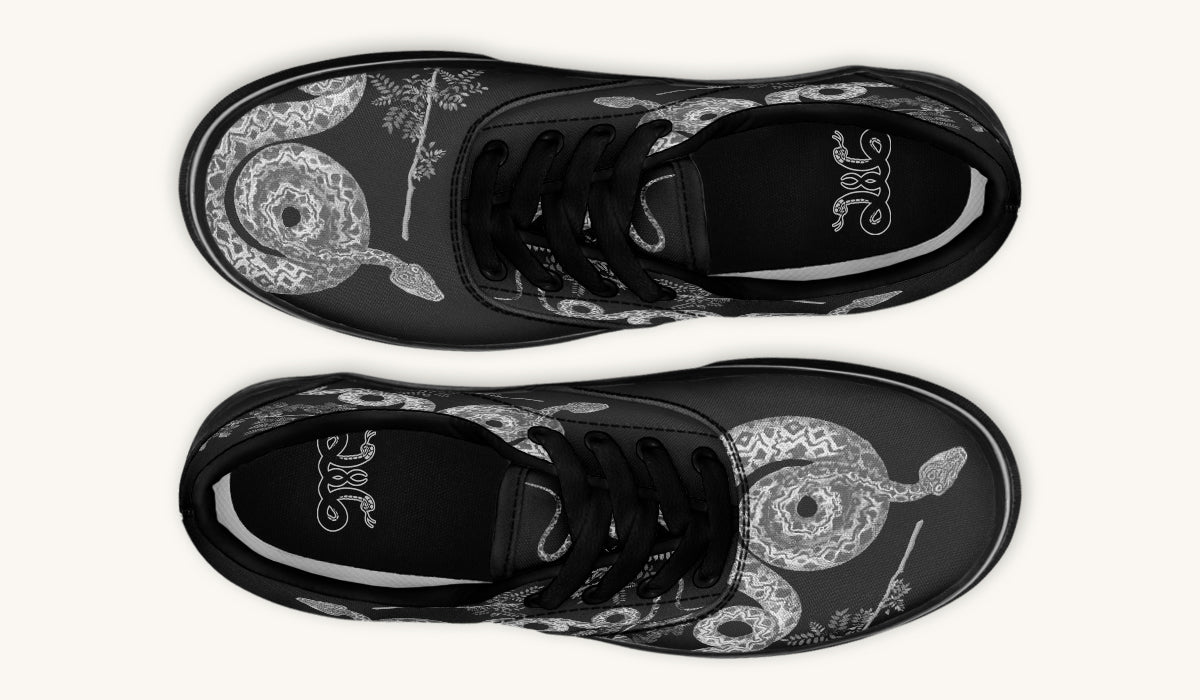 Serpent in Bloom Grey Classic Shoes - Jaded Lament