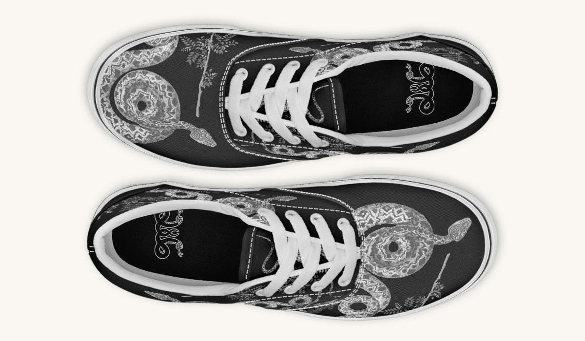 Serpent in Bloom Grey Classic Shoes - Jaded Lament