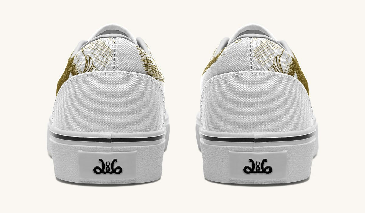 The Sloth Stays Brown White Classic Shoes - Jaded Lament