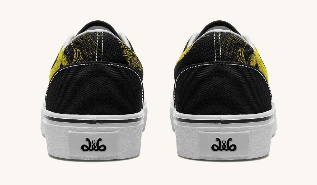 The Sloth Stays Yellow Black Classic Shoes - Jaded Lament