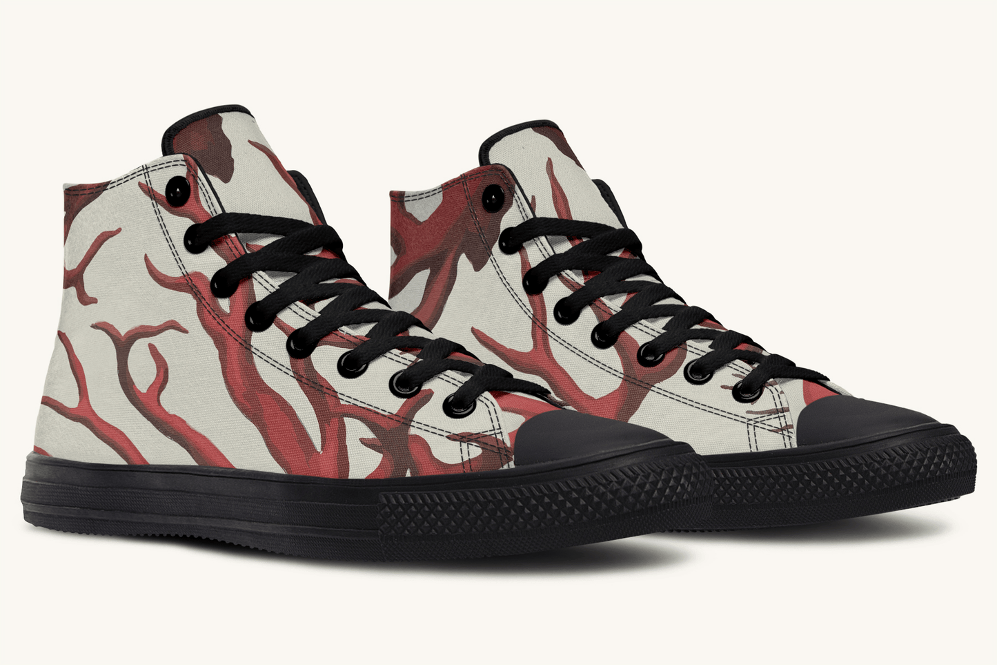 A Bloodroot Coral Sea Hightops - Jaded Lament