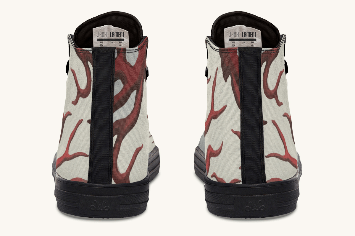 A Bloodroot Coral Sea Hightops - Jaded Lament