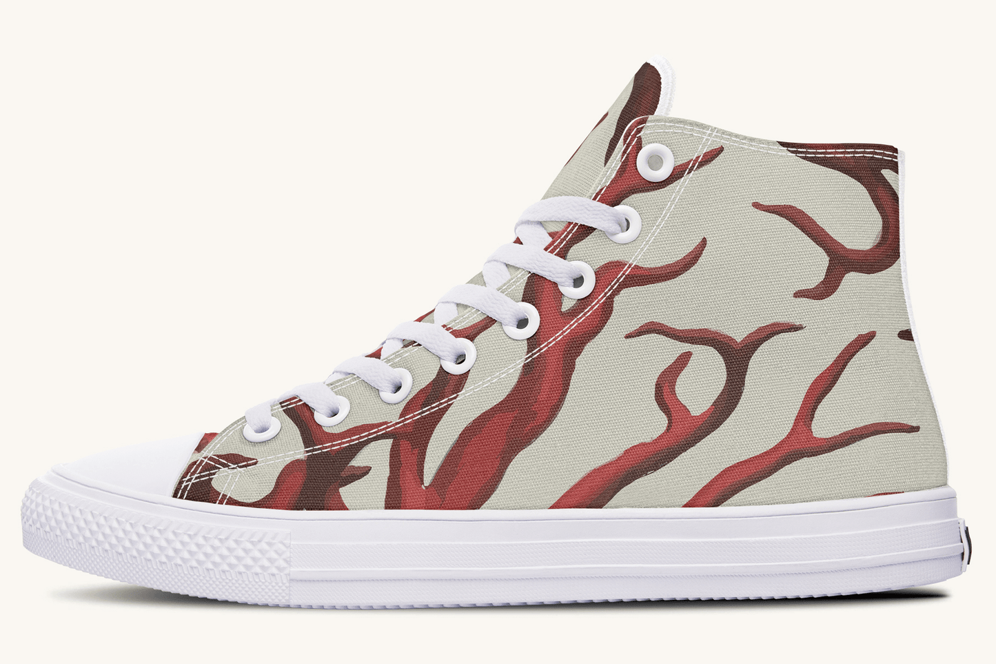 A Bloodroot Coral Sea Hightops - Jaded Lament