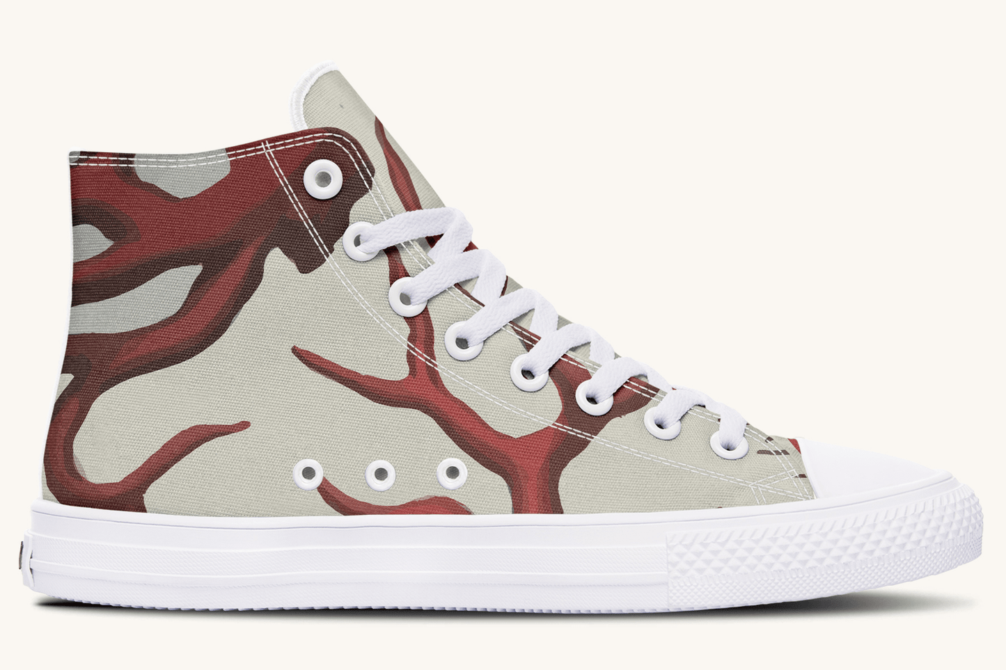 A Bloodroot Coral Sea Hightops - Jaded Lament