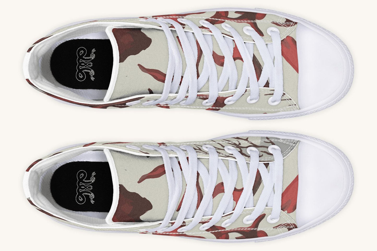 A Bloodroot Coral Sea Hightops - Jaded Lament