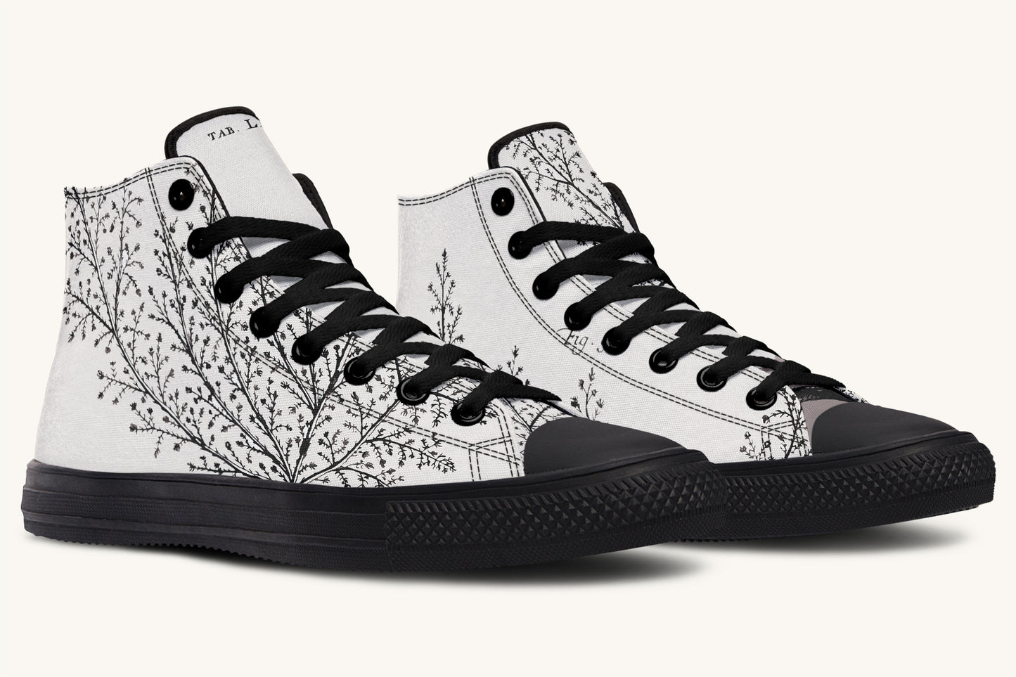 A Delicate Breath Black on Bone Hightops - Jaded Lament