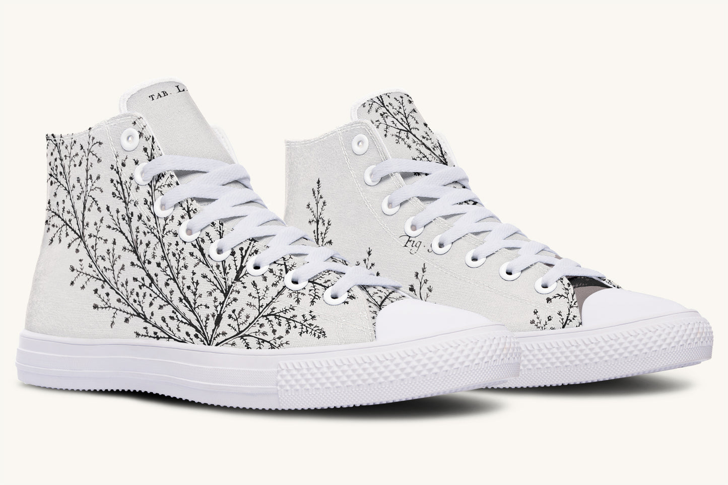 A Delicate Breath Black on Bone Hightops - Jaded Lament