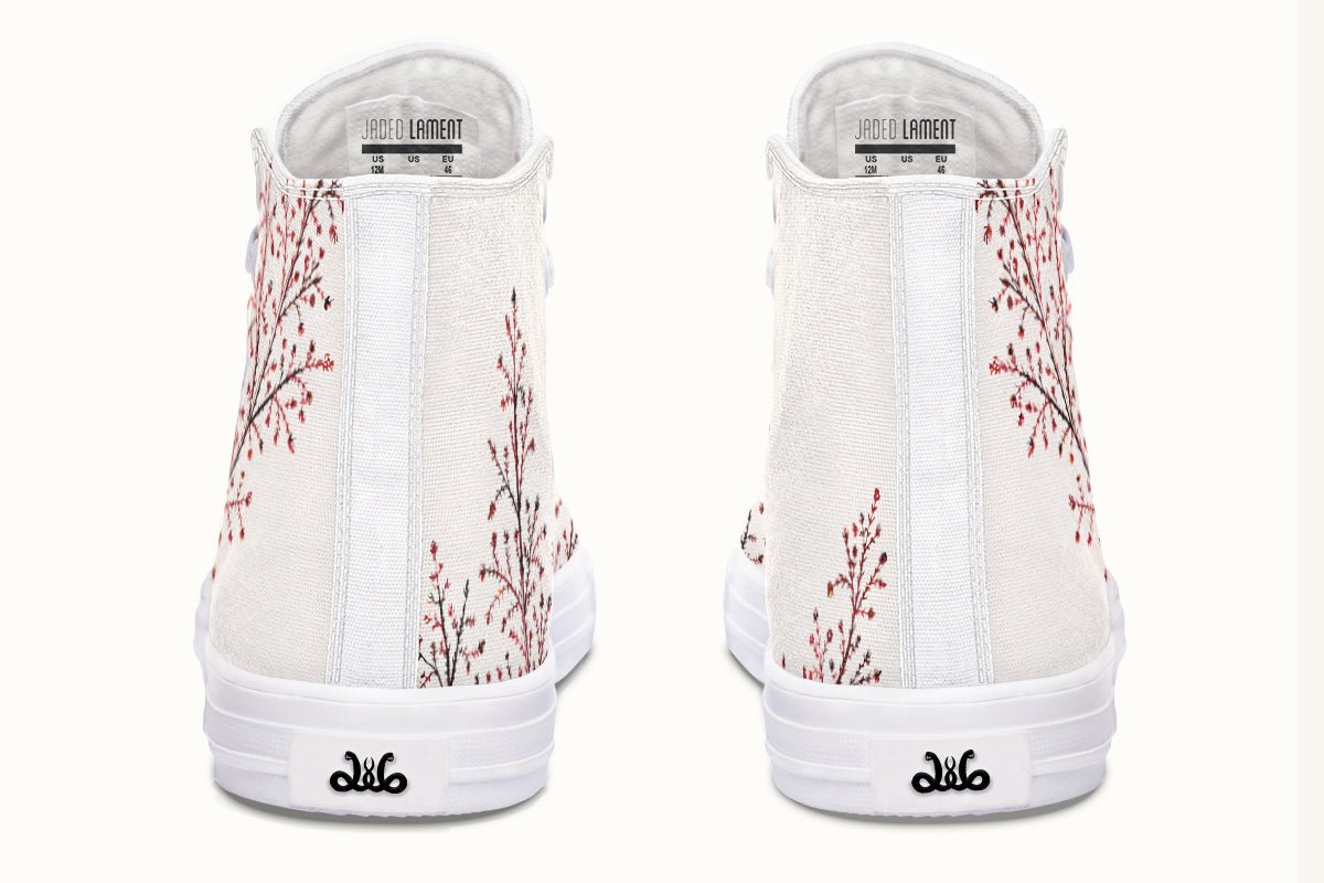 A Delicate Breath Red Hightops - Jaded Lament