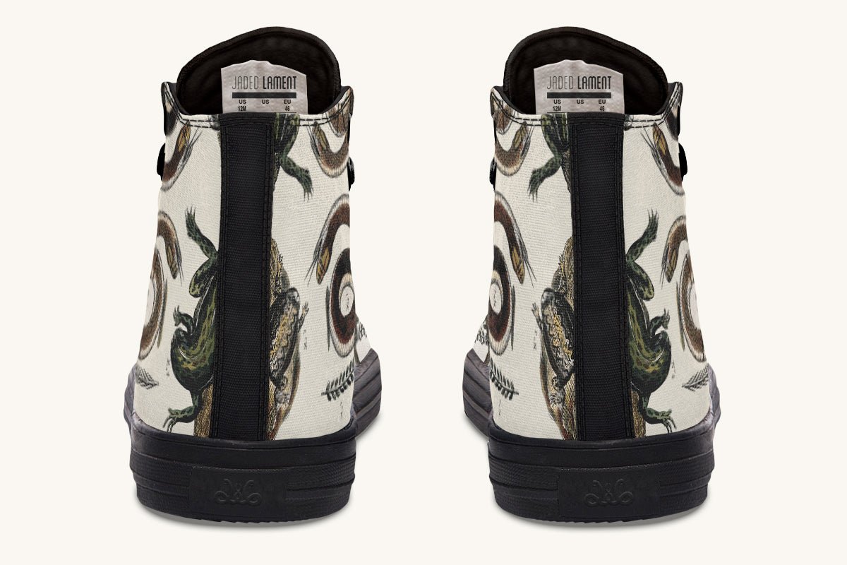 An Arrangement of Frogs and Snakes Hightops - Jaded Lament