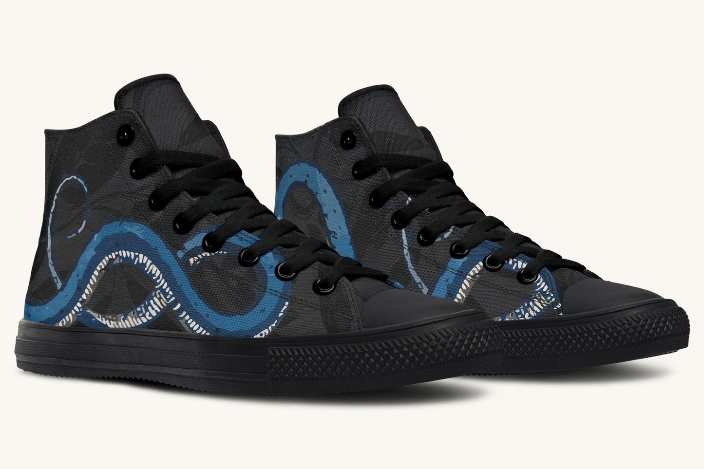 The Blue Coil Shadow Snake Hightop - Jaded Lament