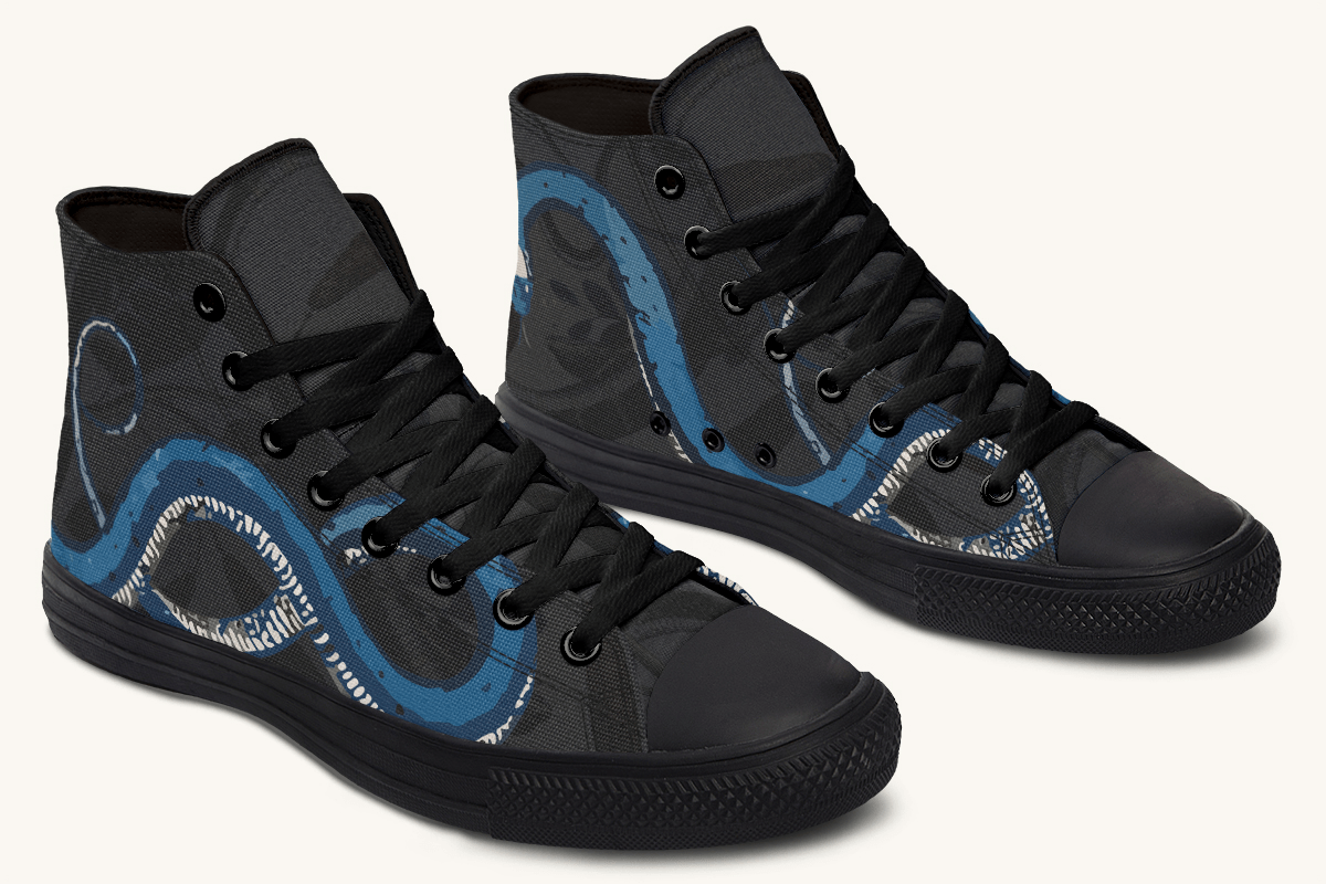 The Blue Coil Shadow Snake Hightop - Jaded Lament
