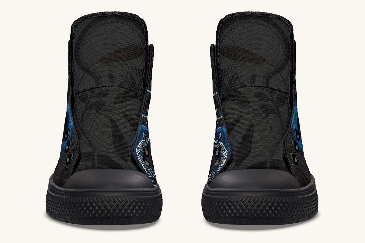 The Blue Coil Shadow Snake Hightop - Jaded Lament