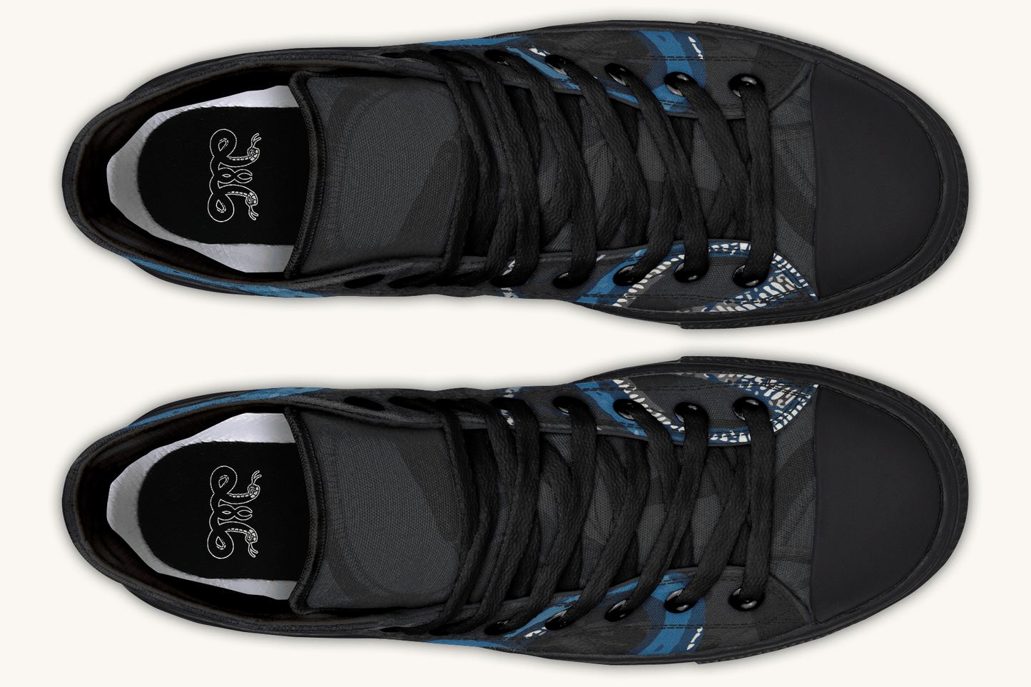 The Blue Coil Shadow Snake Hightop - Jaded Lament