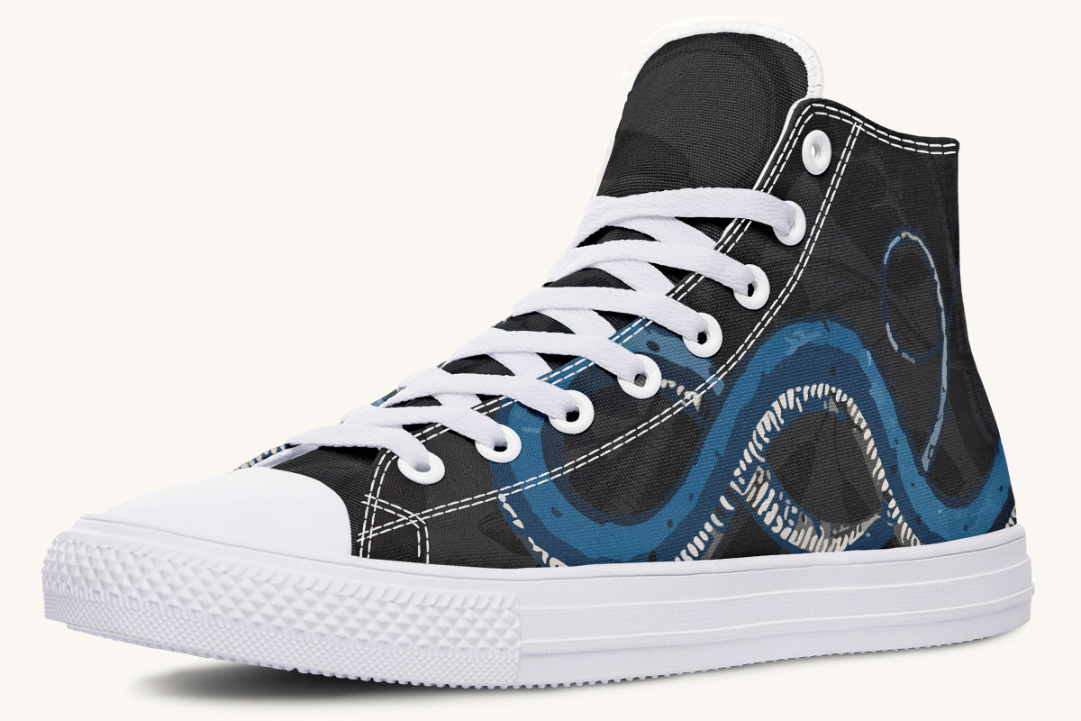 The Blue Coil Shadow Snake Hightop - Jaded Lament