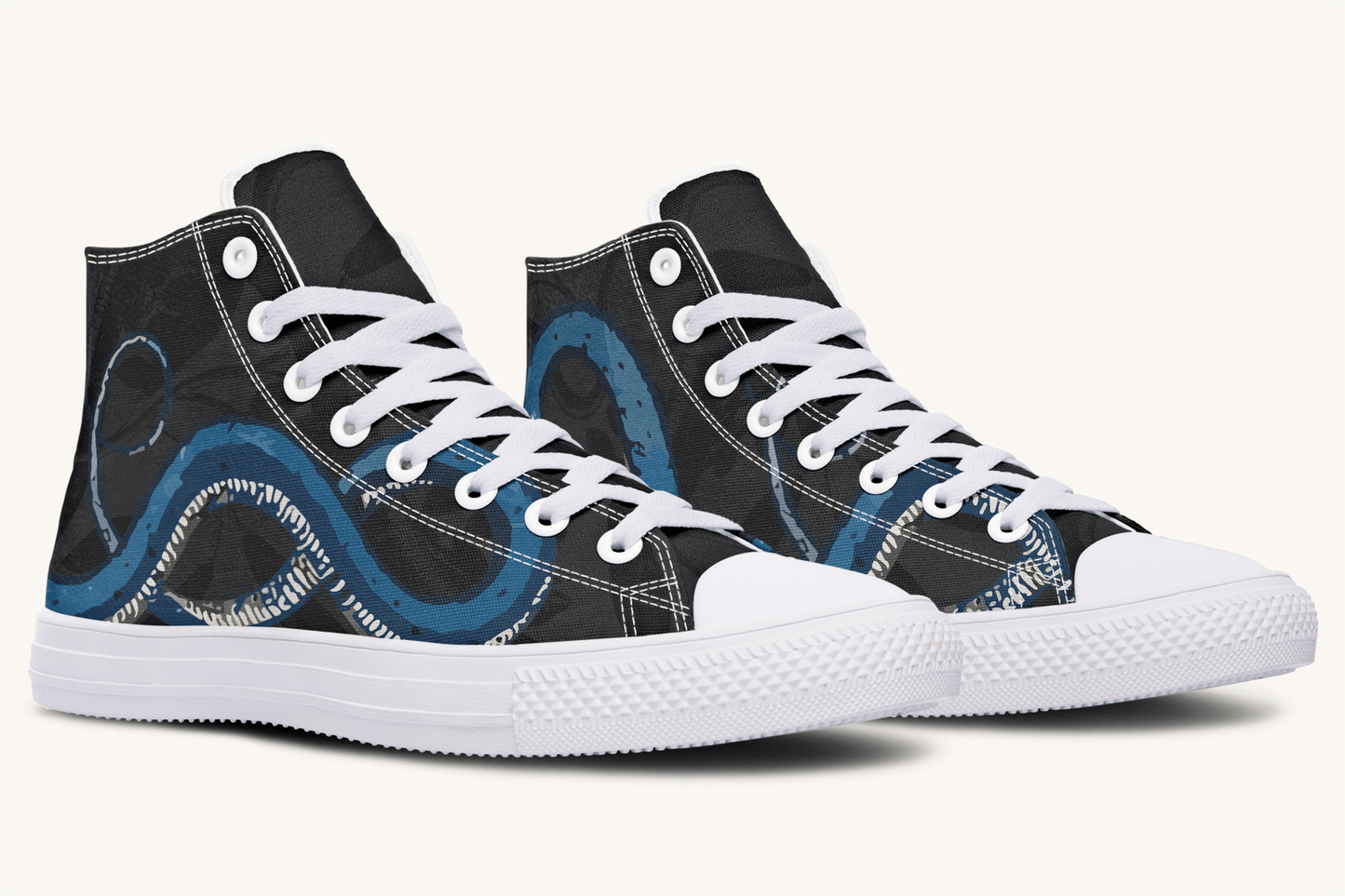 The Blue Coil Shadow Snake Hightop - Jaded Lament