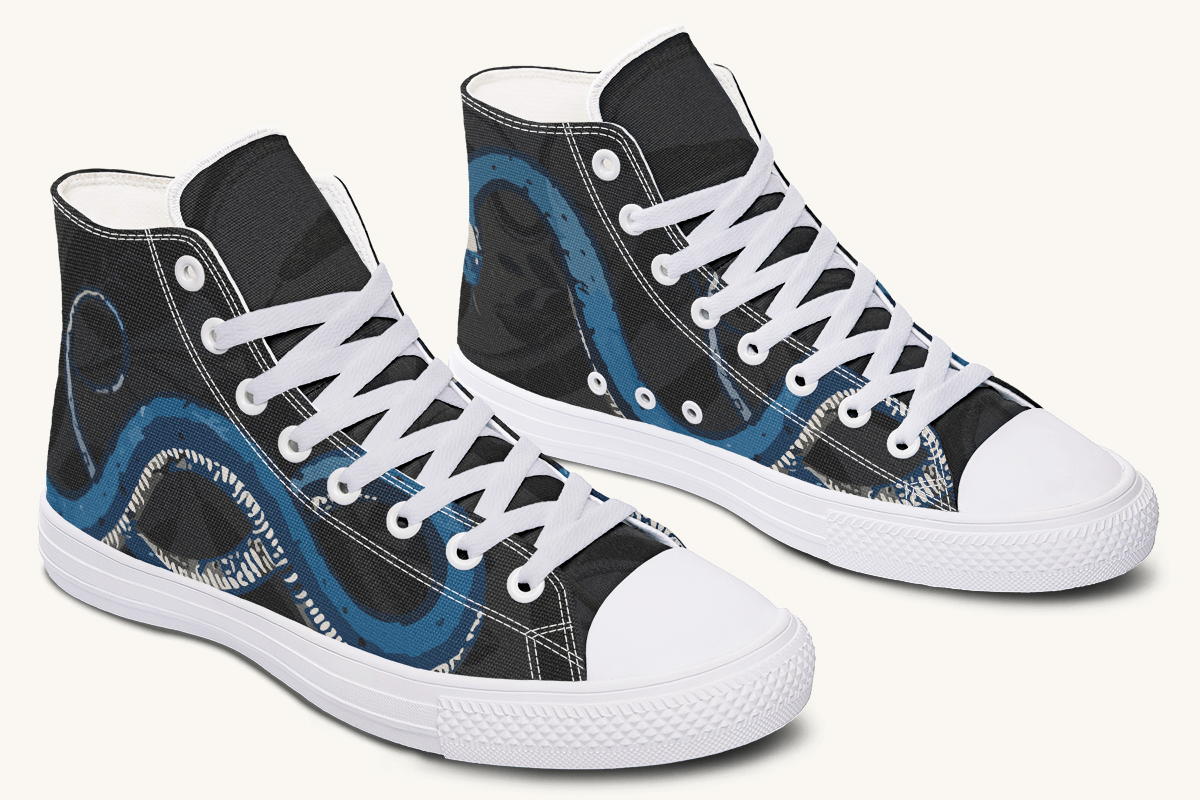 The Blue Coil Shadow Snake Hightop - Jaded Lament