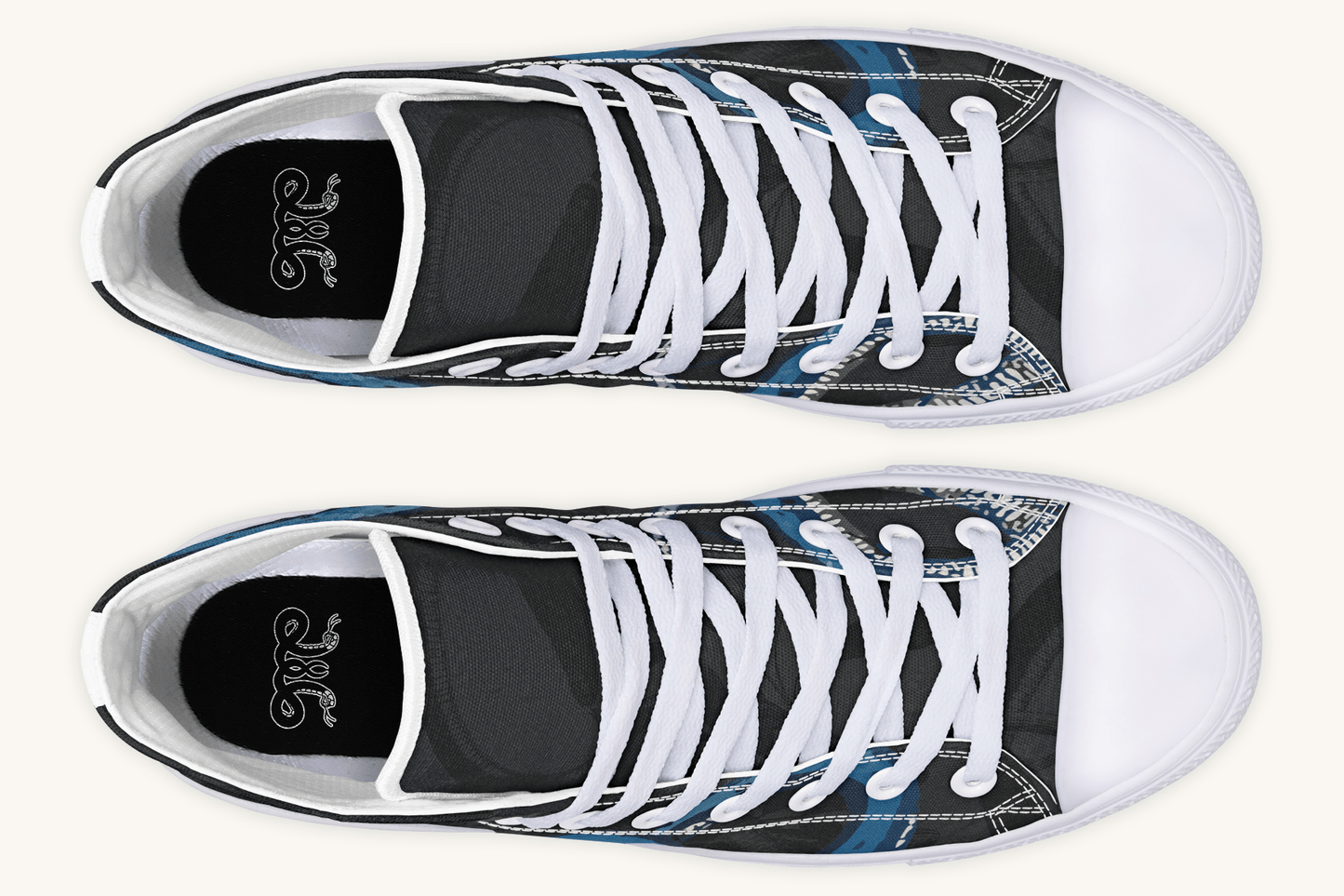 The Blue Coil Shadow Snake Hightop - Jaded Lament