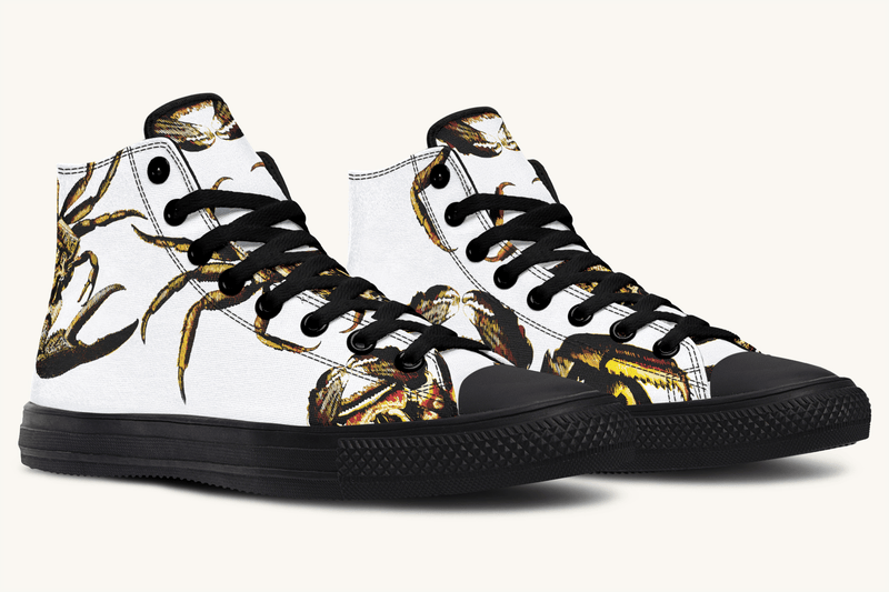 Crawl the Sea of Stars White with Gold Hightops - Jaded Lament