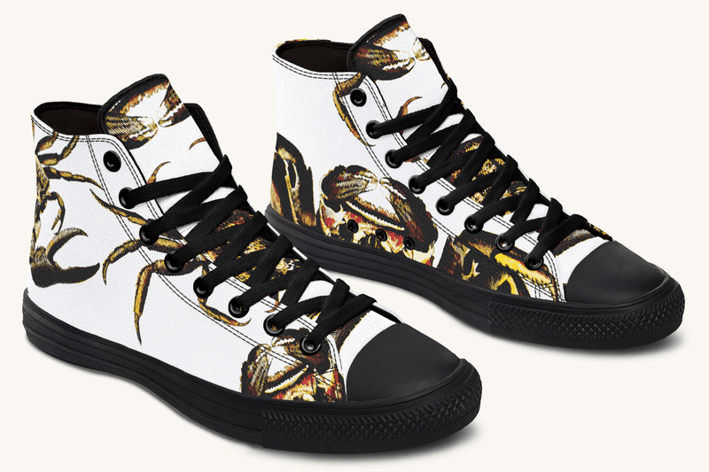 Crawl the Sea of Stars White with Gold Hightops - Jaded Lament