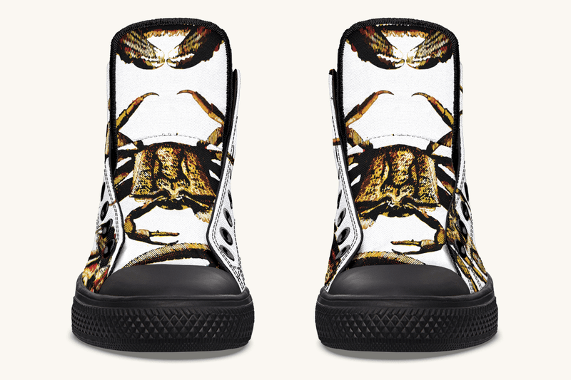 Crawl the Sea of Stars White with Gold Hightops - Jaded Lament