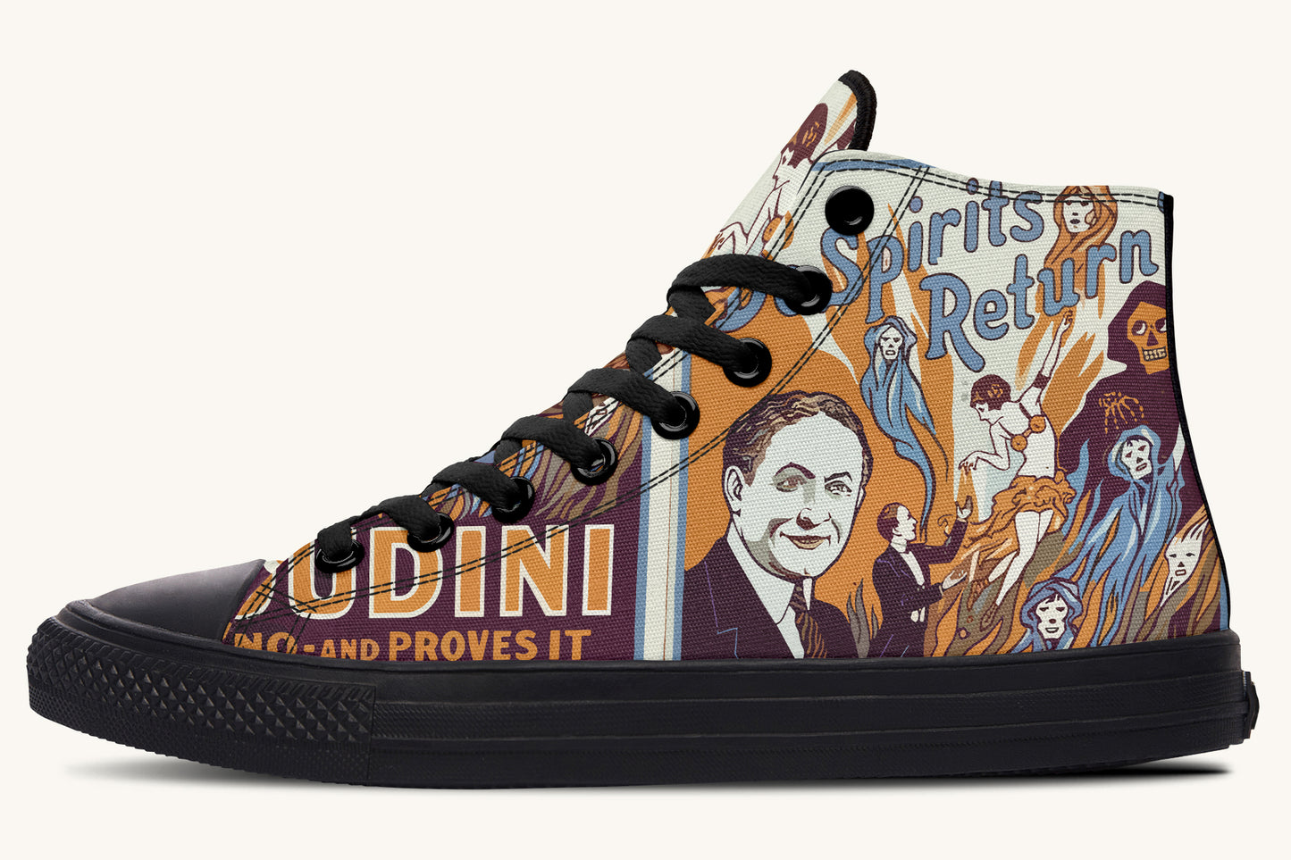 Do Spirits Exist Hightops Harry Houdini Design - Jaded Lament