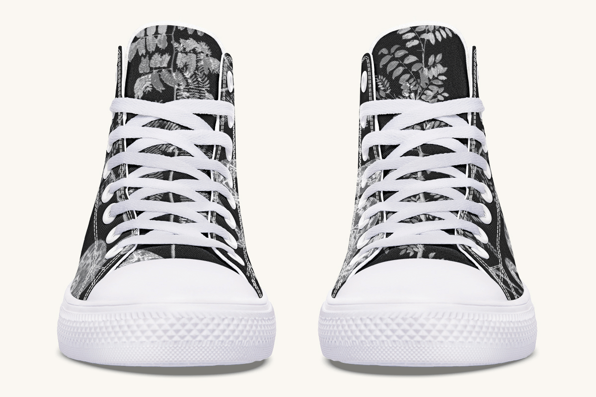 Serpent in Bloom Silver Snake Hightops - Jaded Lament