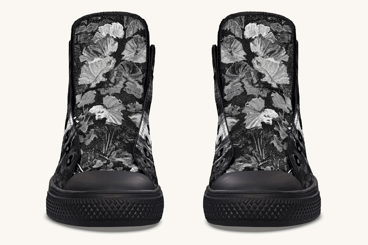 She Watched the Bones Sink Black Hightops - Jaded Lament