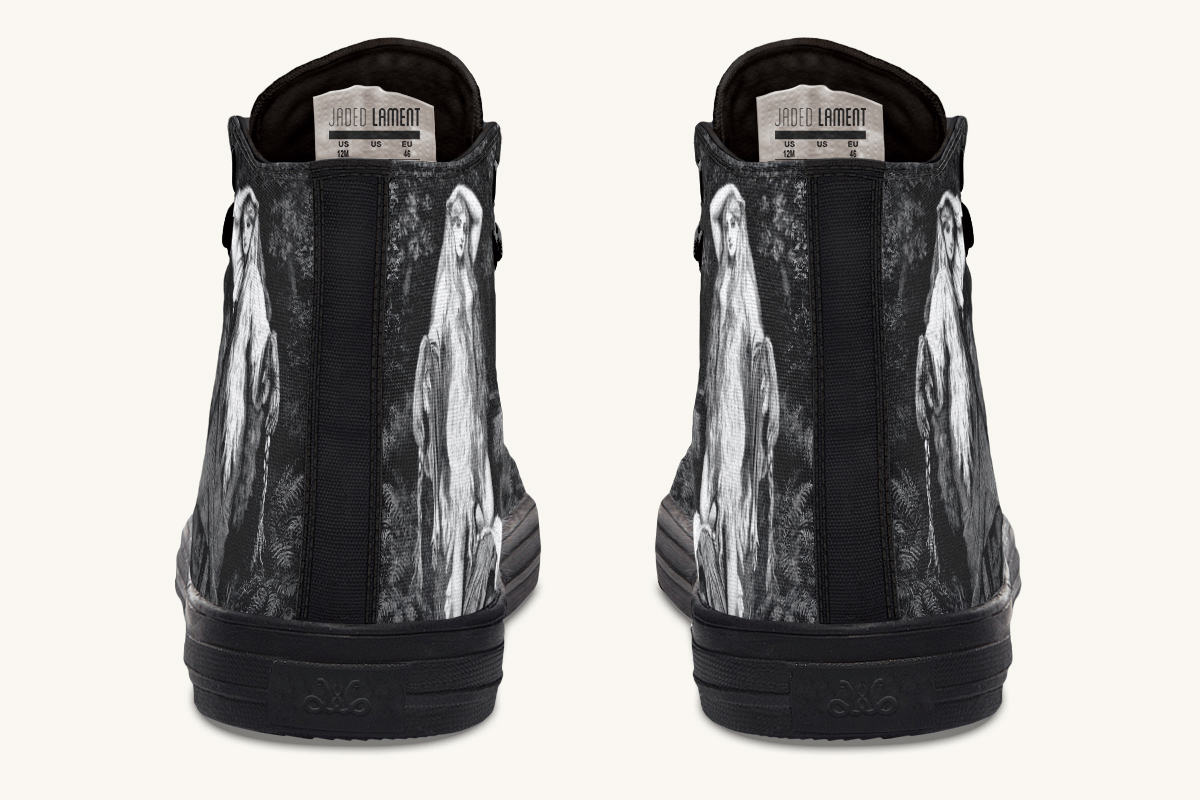 She Watched the Bones Sink Black Hightops - Jaded Lament