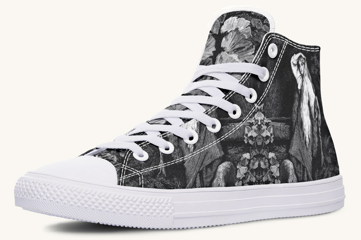 She Watched the Bones Sink Black Hightops - Jaded Lament