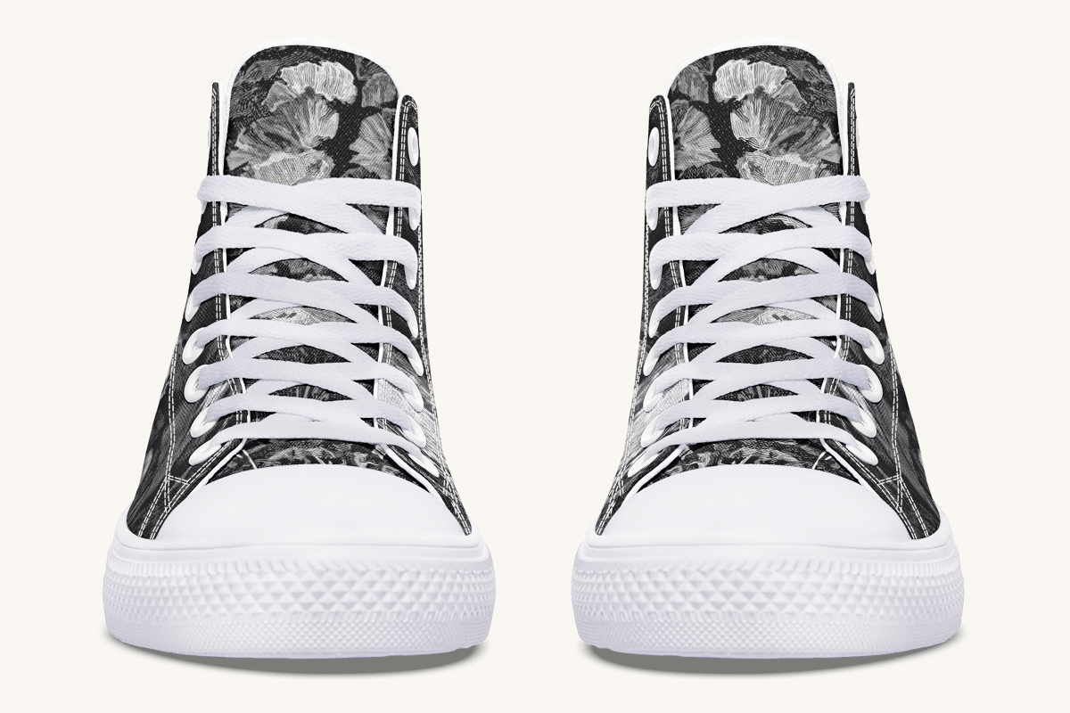 She Watched the Bones Sink Black Hightops - Jaded Lament