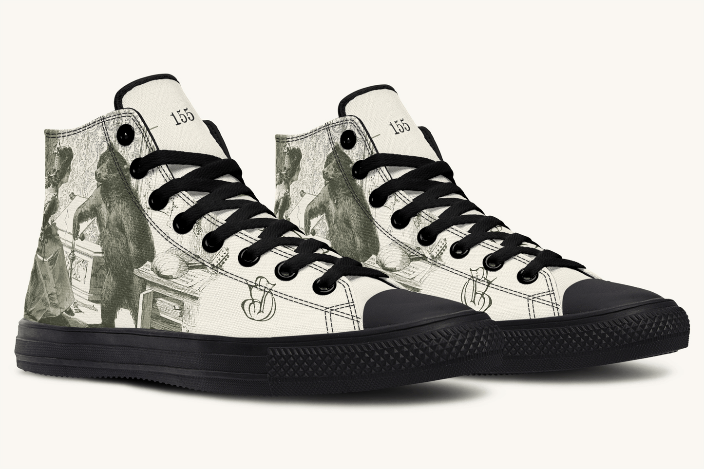 The Bear Shall Be Thy Choice (Cream) Hightops - Jaded Lament