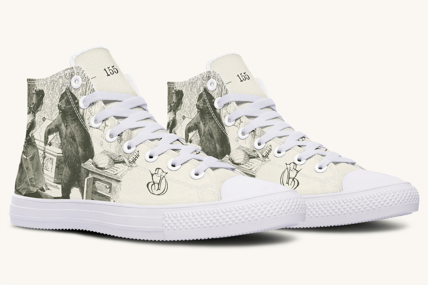The Bear Shall Be Thy Choice (Cream) Hightops - Jaded Lament
