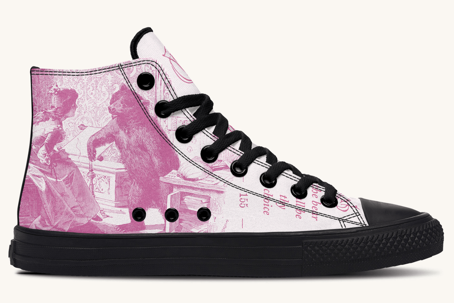 The Bear Shall Be Thy Choice (Pink) Hightops - Jaded Lament