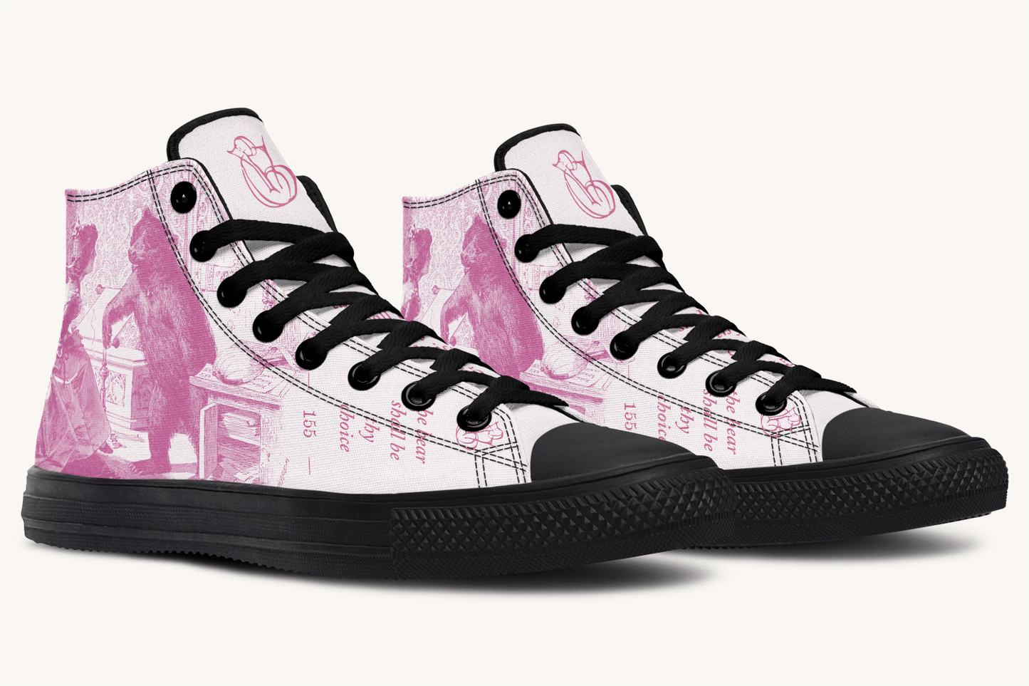The Bear Shall Be Thy Choice (Pink) Hightops - Jaded Lament