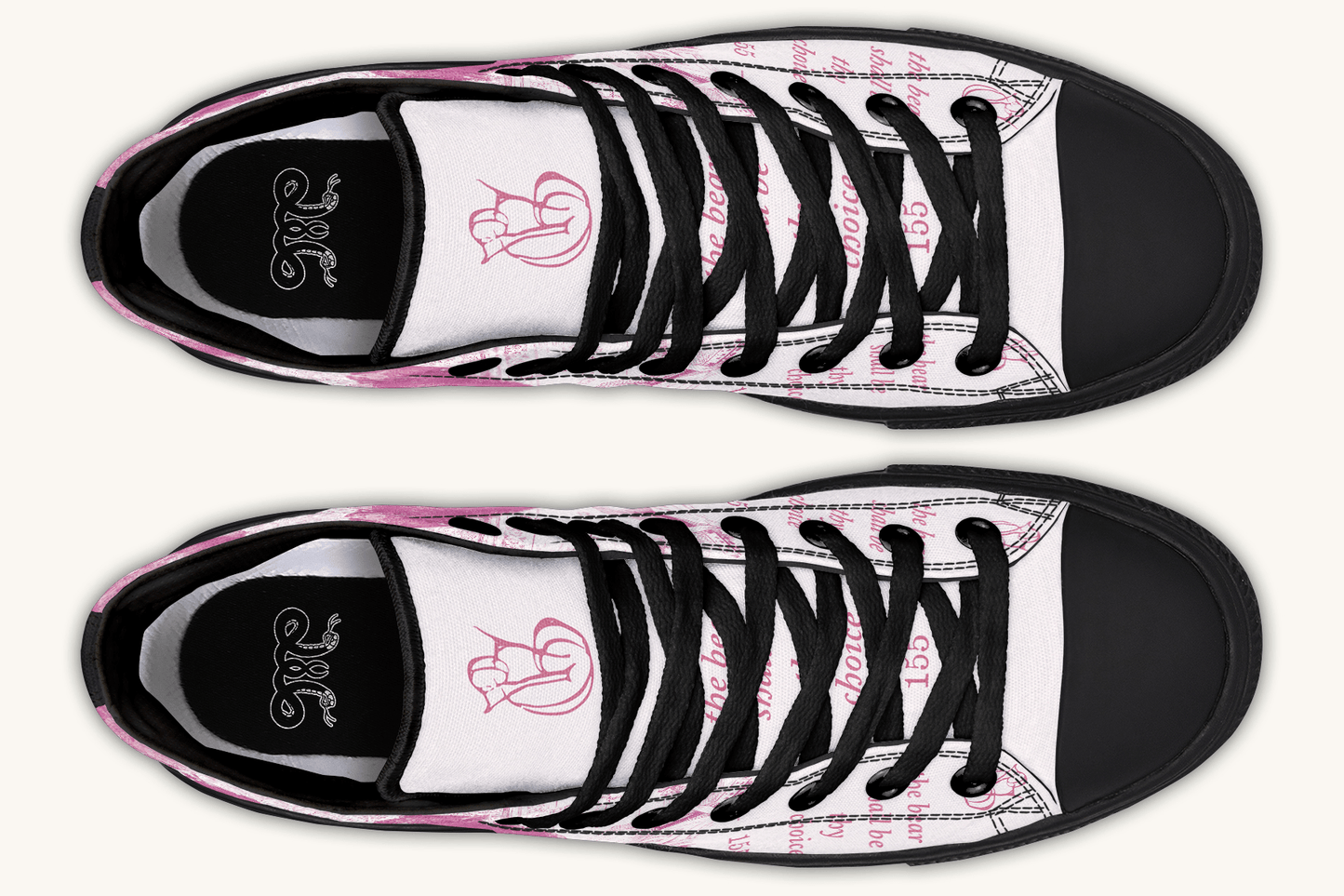 The Bear Shall Be Thy Choice (Pink) Hightops - Jaded Lament