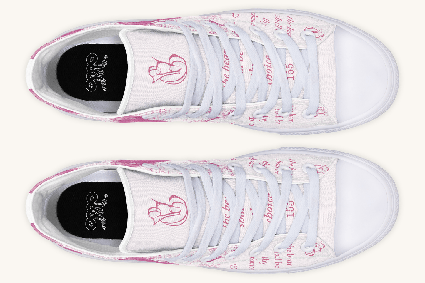 The Bear Shall Be Thy Choice (Pink) Hightops - Jaded Lament