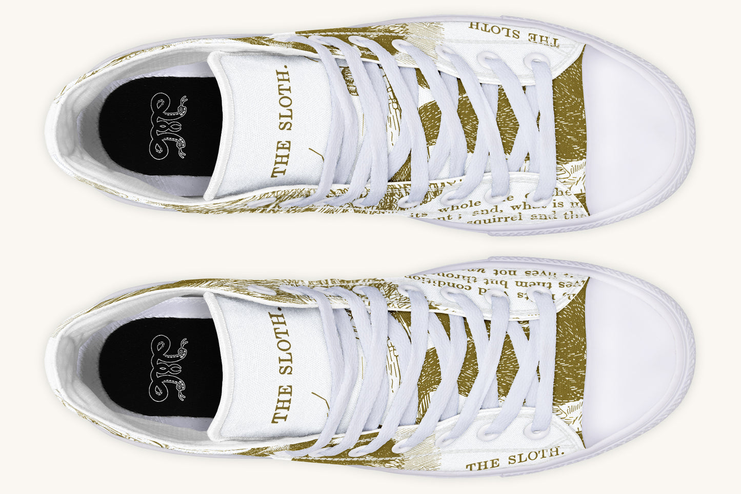 The Sloth Stays Brown White Hightops