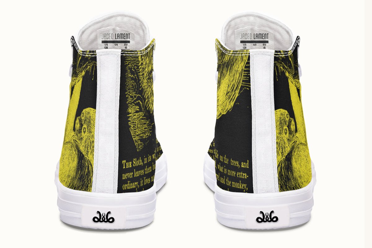 The Sloth Stays Occult Yellow Hightops - Jaded Lament