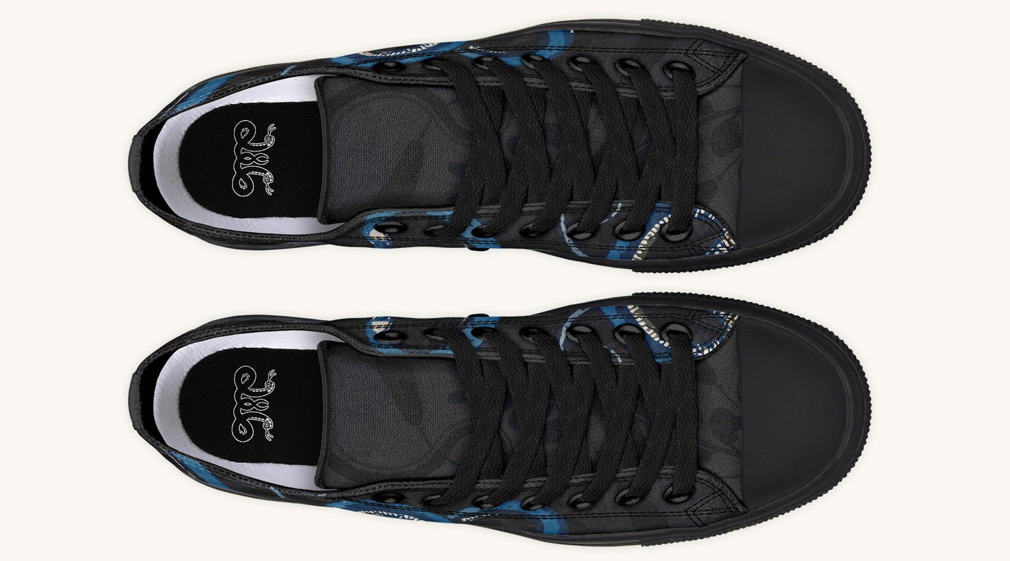 Blue Snake Black Lowtops - Jaded Lament