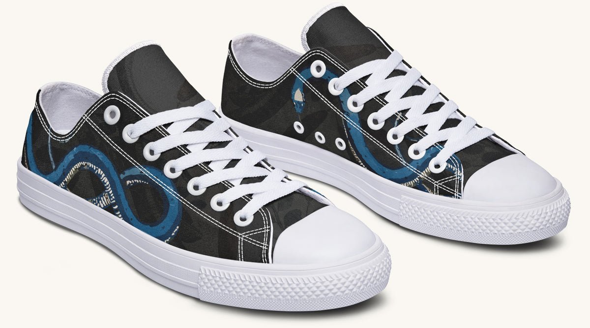 Blue Snake Black Lowtops - Jaded Lament