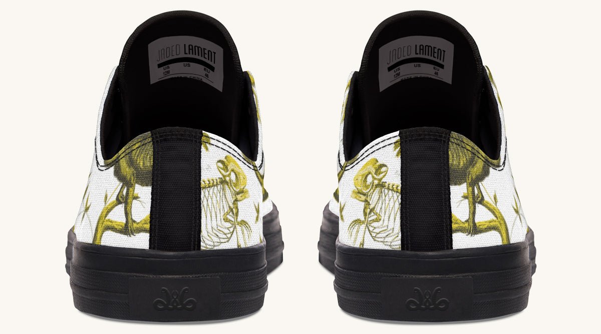 Reptilian in Bloom White Yellow Lowtops - Jaded Lament