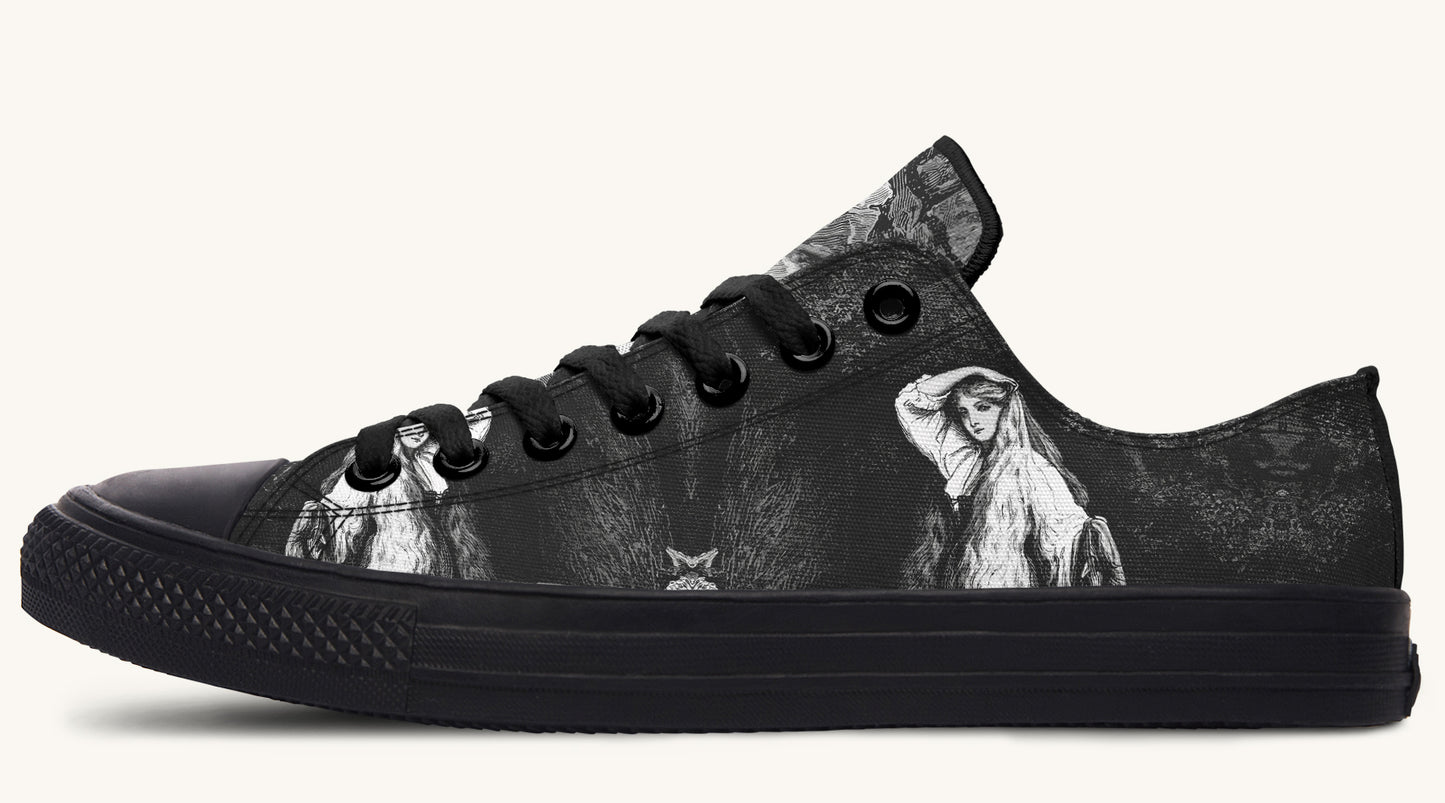 She Watched the Bones Sink Black Lowtops - Jaded Lament